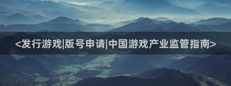 新城平台登录入口官网查询信息：<发行游戏|版号申请|中国游戏产业监管指南>